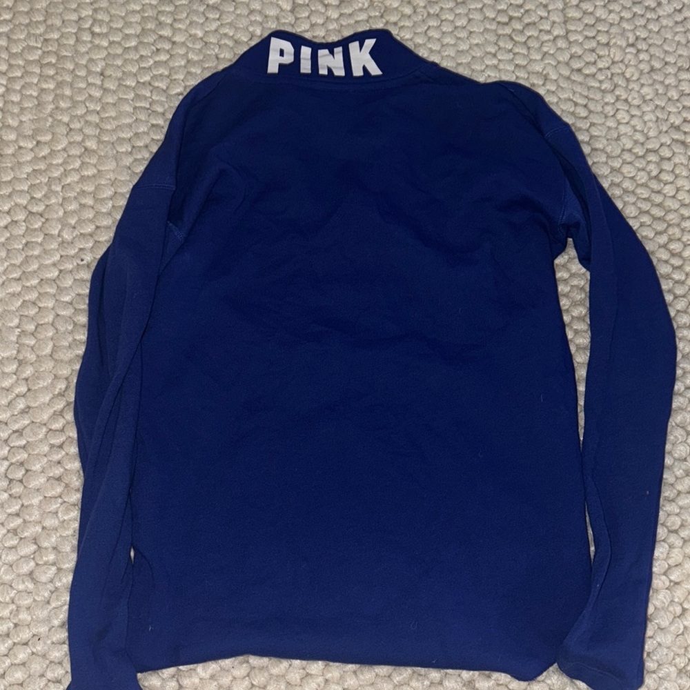 PINK Victoria's Secret Blue Long Sleeve Sweatshirt with Neckline - Picture 4 of 4